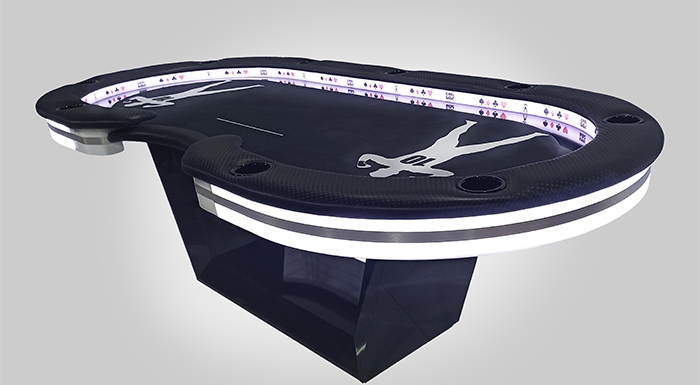 Mesa de Poker Gabigol Luxo com Led e Porta Copos - L10